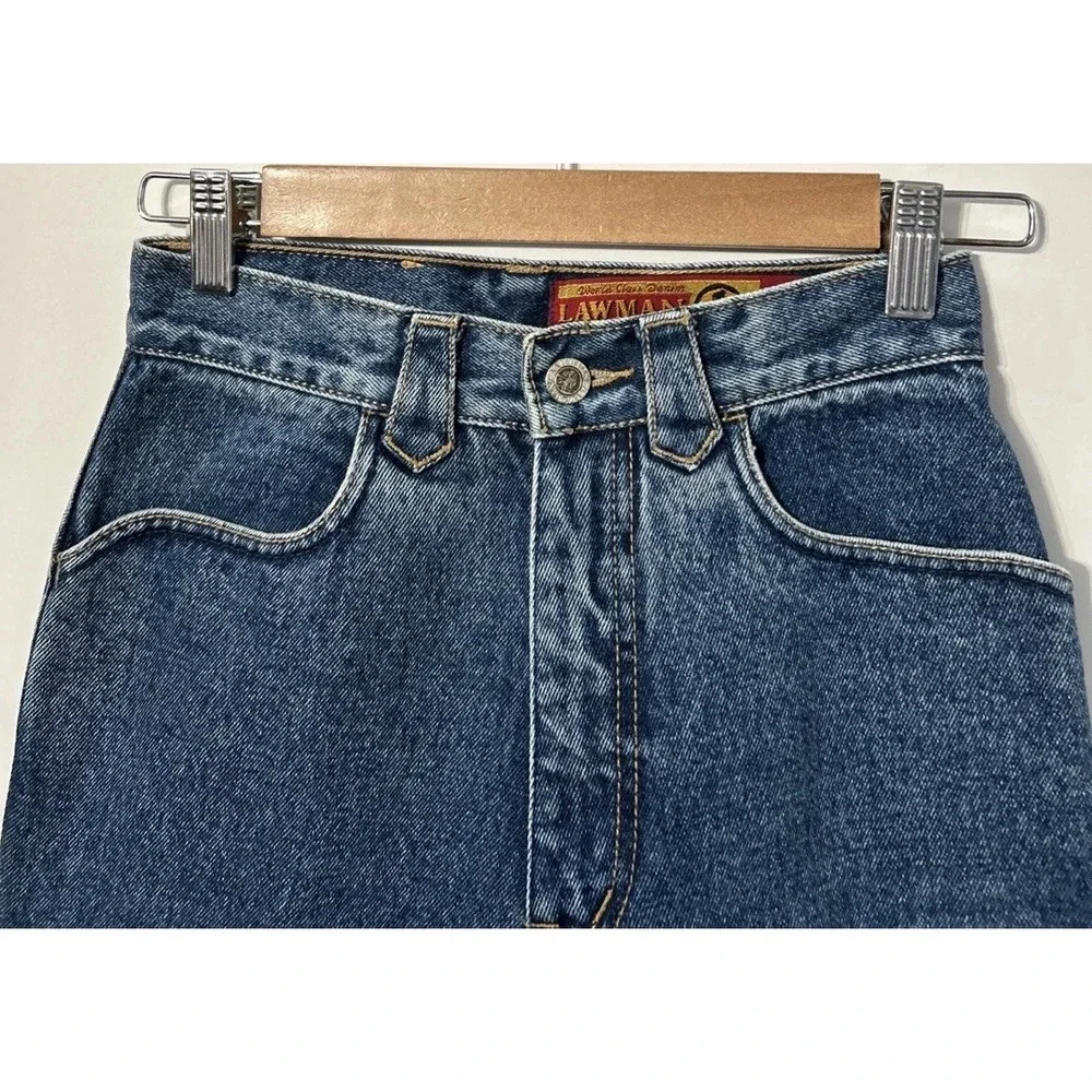 Women's Vintage Lawman High Waisted Jeans Slim Fit Straight Sz 24 24x29 - Picture 2 of 13